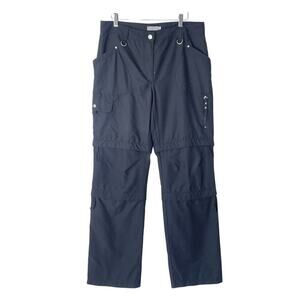 Daily Woman Black Cargo Pants Sport Active Zipper 6 Pocket Size 10